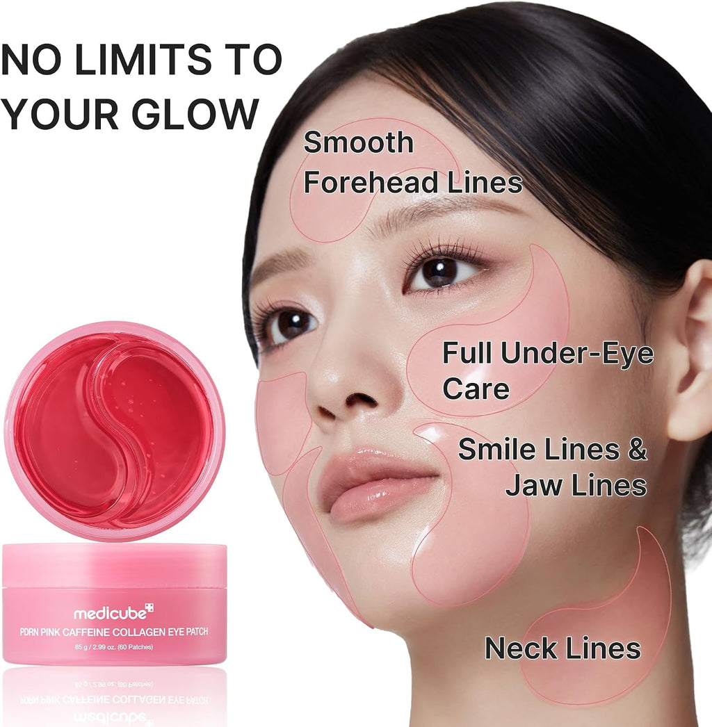MEDICUBE PDRN Pink Caffeine Collagen Eye Patch (60 Patches) K-Beauty 85g