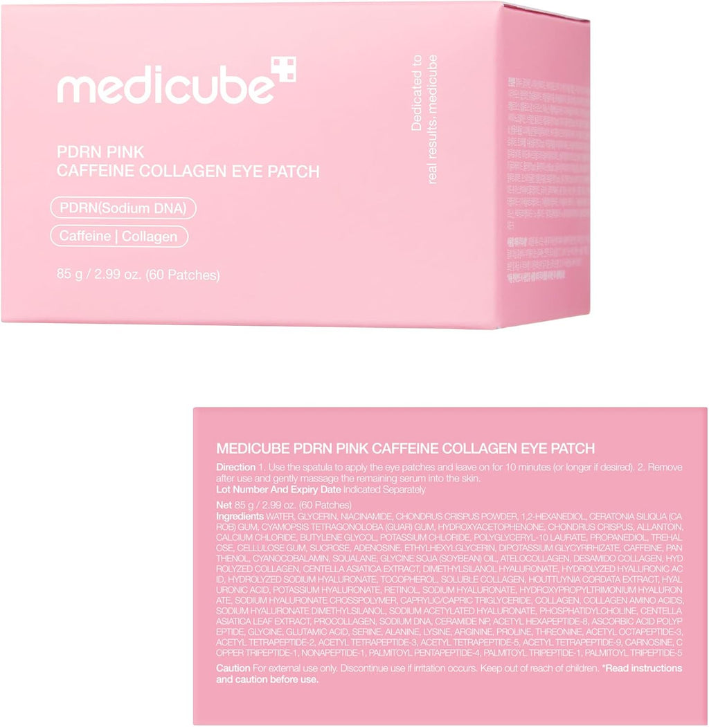 MEDICUBE PDRN Pink Caffeine Collagen Eye Patch (60 Patches) K-Beauty 85g