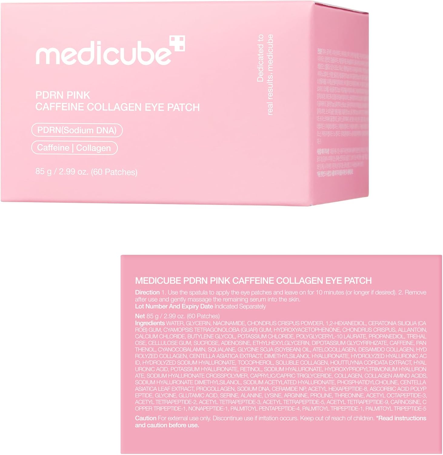 MEDICUBE PDRN Pink Caffeine Collagen Eye Patch (60 Patches) K-Beauty 85g