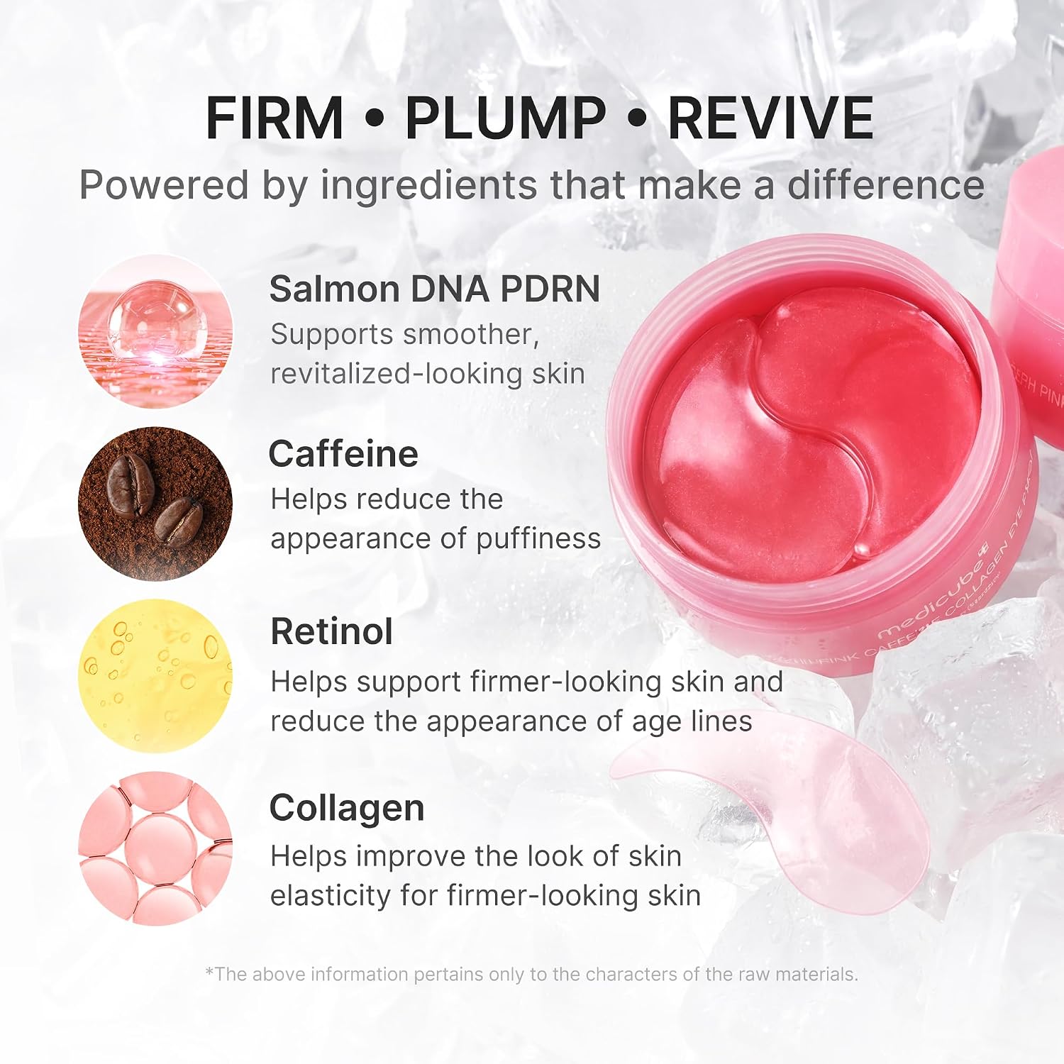 MEDICUBE PDRN Pink Caffeine Collagen Eye Patch (60 Patches) K-Beauty 85g