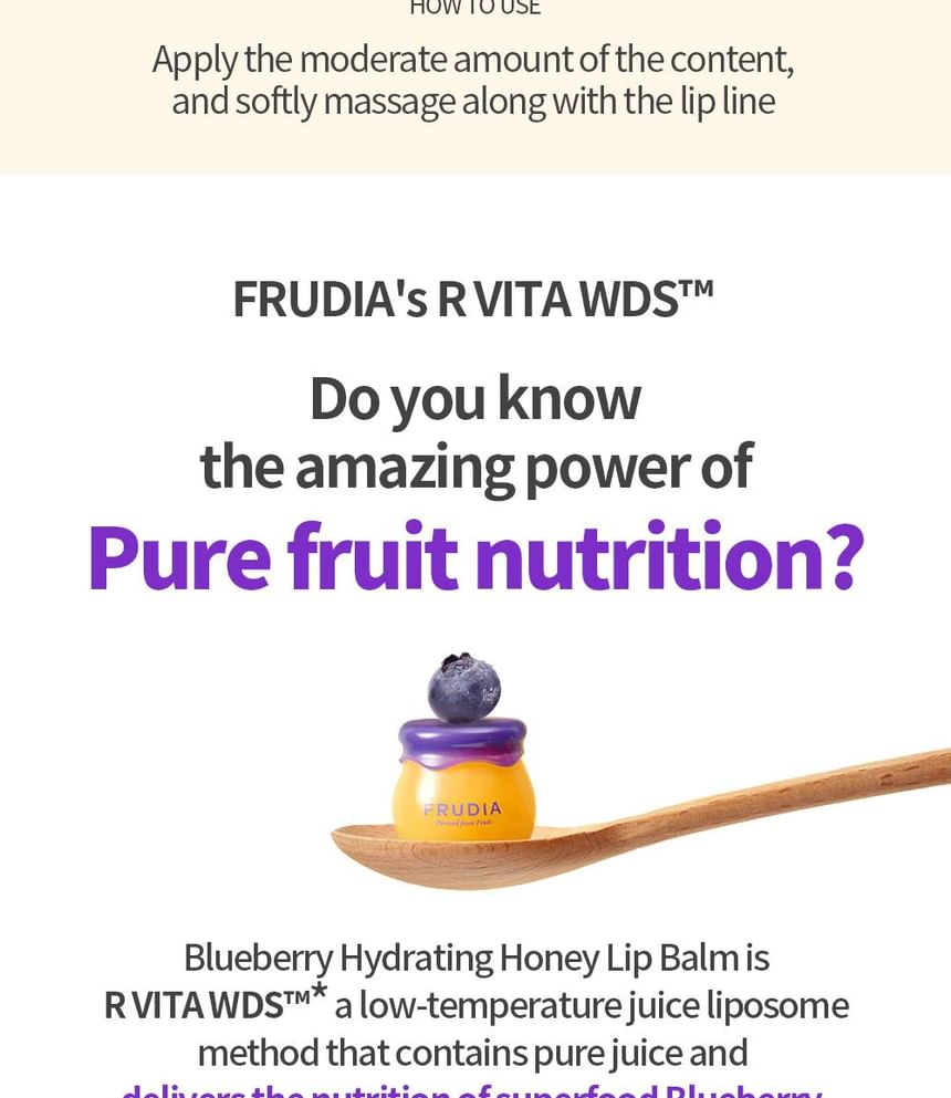 FRUDIA - Blueberry Hydrating Honey Lip Balm